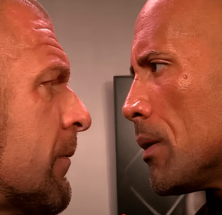 The Rock Triple H WWE